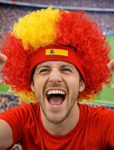  Perruque afro espagnole pour les événements sportifs