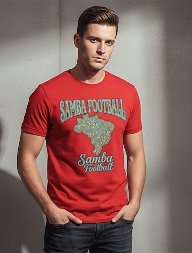  Partita mondiale di calcio 2026 Abiti Maglietta grafica Football americano Ispirato al Brasile Patriotico Corte per Unisex Adulti Stampa 3D  per Feste Sport all'Aperto