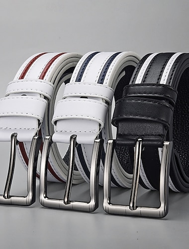  Homme Ceinture Réglable Cuir Alliage Streetwear Contemporain Loisir Bloc de Couleur Bleu Noir Quotidien Affaires Formel Ceinture Taille