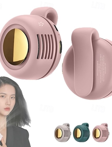  Bærbar mini-vifte med klips, bærbar personlig vifte for midje eller skjortekrage, USB-oppladbar håndfri nakkevifte, stille liten kjølevifte for utendørsreiser, camping, kontor og sport