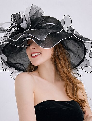  Elegant Retro Vintage Derby Hut Kirchenhut Kentucky Derby Hut Dame Edelfrau Kostüm Damen Derby Ascot Pferderennfestival Erwachsene Hut Frühling & Sommer
