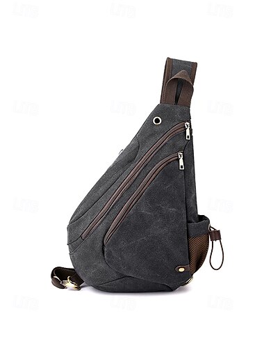  Heren schoudertas van canvas, veelkleurige, ruime crossbody borsttas met meerdere compartimenten, geschikt voor casual buitenactiviteiten, reizen, vakanties, wandelen en dagelijkse avonturen.