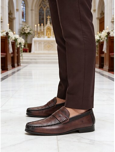 Herrloafers i läder för bröllop – bekväma och eleganta för bröllop, formella ceremonier och speciella tillfällen, perfekta för brudgummar och bröllopsgäster