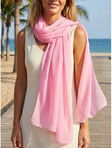  damesjiffongskjerf, lett polyester, bohemsk stil, flerfarget, mykt og pustende, perfekt for ferie, reise, hverdagsbruk og uformelle antrekk