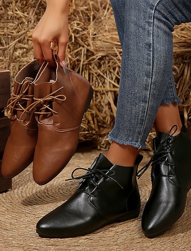  Médiéval Renaissance Steampunk Bottes Chaussures de Danse Viking Déguisement Femmes Celtique Viking Halloween Carnaval Performance LARP Foire de la Renaissance Adulte Chaussures