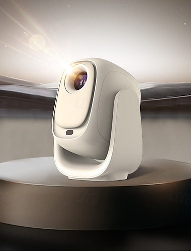  Native 1080p smart bærbar miniprojektor, 360° roterbart stativ, 4k-støttet hjemmekino-videoprojektor for soverom utendørs fotballkamper fest, Auto Keystone, Android