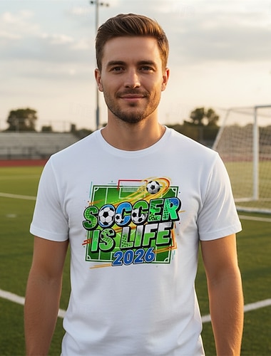  Calcio mondiale Abbigliamento sportivo Maglietta grafica Football americano Maglietta da papà calciatore Corte Grafico per Per uomo Adulti Stampa 3D  per Feste Sport all'Aperto