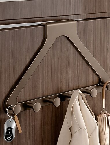  Organisateur de porte à suspendre, porte-manteau mural auto-adhésif en acier au carbone, robuste et sans perçage, pour chambre, entrée, salle de bain, crochets adhésifs résistants