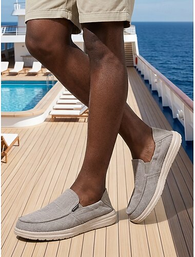  Herre casual slip-on loafers – komfortsko for øy- og cruiseturer, lett myk såle, strand- og feriestedreiseklær