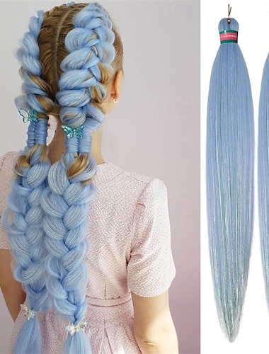  tsinsel předpjaté zaplétací vlasy 2 balení předpjatých zaplétacích vlasů s peřím 30 palců vlasové copánky 30 palců (balení po 2)