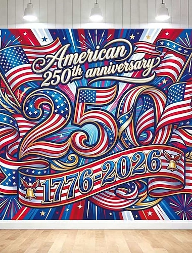  Fotohintergrund zum 250. Jahrestag der USA für die Dekoration zum Unabhängigkeitstag, patriotisches Feierbanner