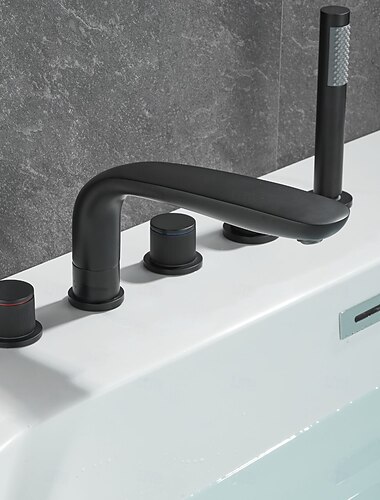  Ammehana - Nykyaikainen Maalatut maalit Vapaasti seisova Messinkiventtiili Bath Shower Mixer Taps
