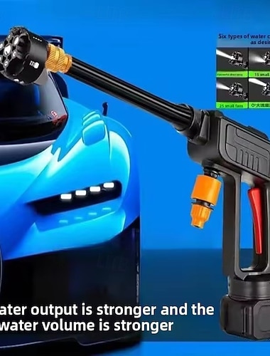  idropulitrice portatile senza fili, idropulitrice portatile a batteria per autolavaggio, idropulitrice ad alta pressione con ugello 6 in 1 per patio, recinzione, ponte, cortile, giardino, pulizia di