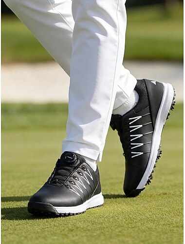  Witte golfsneakers voor heren, ademend bovenwerk, lichtgewicht antislipzool, ideaal voor de golfbaan, trainingen en buitensporten.