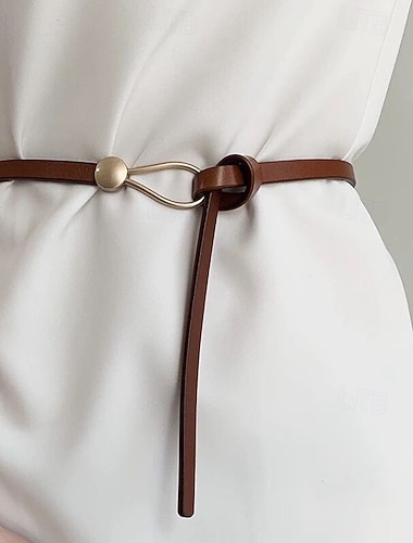  Dámské Sada opasku PU kůže Metal Bucke Geometrie Na běžné nošení Denní Dovolená Černá Hnědá