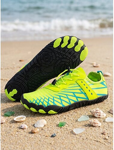  fluorescerend groene waterdichte damesjas &Sneldrogende outdoorschoenen, ademende en lichtgewicht sportsneakers met antislipzool, ideaal voor wandelen, strand, surfen, rivier- en trailavonturen.