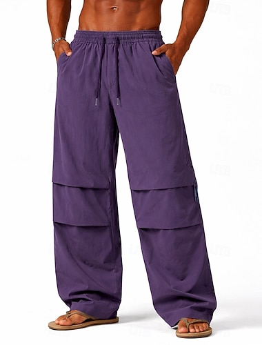  Herren Hose Freizeithose Fallschirmhose Wanderhose Schnelltrocknende Hose Kordelzug Tasche Elastischer Bund Einfarbig Leicht Feuchtigkeitsableitend Volle Länge Lässig Täglich Outdoor Mode Klassicher