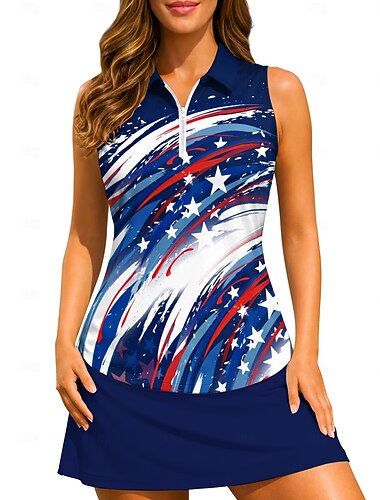  250. rocznica powstania Ameryki Dzień Niepodległości Damskie Flagi Koszulka sportowa Koszulka polo Koszulka do tenisa Bez rękawów Zamek Kwiaty UPF50+ Odporny na UV Wysoka elastyczność Odprowadza