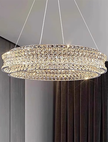  Lustres de plafond luxueux en cristal et LED pour villas, salons, salles à manger, hôtels, suspensions lumineuses, lustres LED