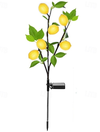  Solar-Gartenleuchten für den Außenbereich, 1er-Pack Solar-Blumenbaumleuchten mit realistischer Zitronenform, wasserdichte LED-Solarleuchten mit Erdspieß für die Gartengestaltung, ideal für Hof,