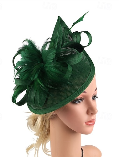  Fascinators Lin Mariage Anniversaire Élégant ancien Mignon Avec Plume Rubans Casque Couvre-chef
