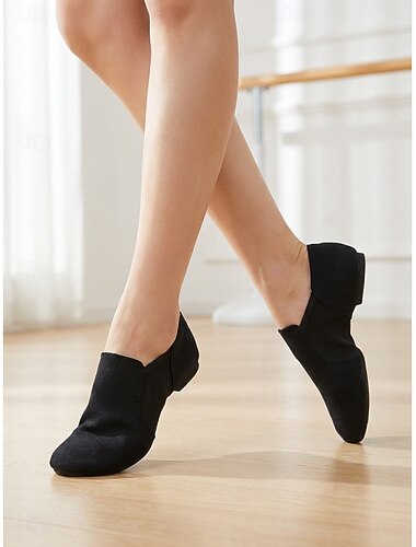  Scarpe da ballo rosse da donna, scarpe da allenamento da balletto slip-on con suola morbida per jazz e danza contemporanea &prove in studio