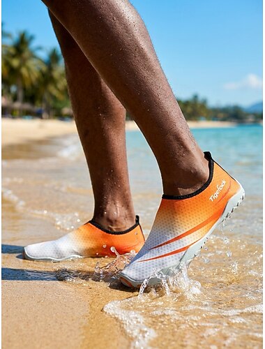  Chaussures aquatiques orange pour hommes, à séchage rapide, légères et minimalistes, antidérapantes, idéales pour les activités nautiques, la natation, les voyages en bord de mer, la marche sur le rivage, la randonnée en rivière et les sports de plein air