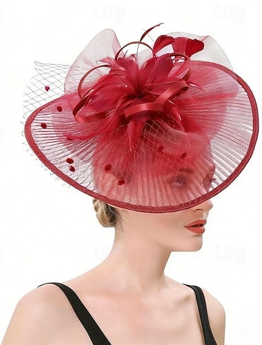  Fascinators Tissu Mariage Anniversaire Élégant Mignon Avec Rubans Tulle Casque Couvre-chef