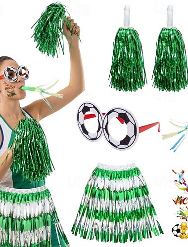  Fußball-Weltmeisterschaft 2026 Ausgefallene Kostüme Cheerleader Brasilien Ventilator Cosplay Erwachsene Damen Party Fußballspiel Fußballveranstaltung Verkleiden