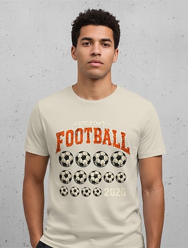  Partita mondiale di calcio 2026 Abiti T-shirt Maglietta grafica Vintage Football americano Corte per Unisex Adulti Stampa 3D  per Mascherata Quotidiano Feste