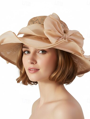  Elegant Retro Vintage Derby Hut Kirchenhut Kentucky Derby Hut Dame Edelfrau Kostüm Damen Derby Ascot Pferderennfestival Erwachsene Hut Frühling & Sommer