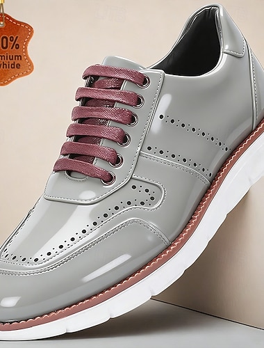  Graue Herren-Schnürschuhe aus echtem Leder – klassischer, eleganter Freizeitstil, bequem für Büro, Business und formelle Anlässe