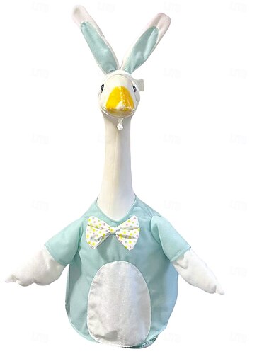  Roupa de Páscoa para ganso de jardim, ideal para estátua de ganso de 58 a 63 cm (23 a 25 polegadas), acessórios decorativos para a primavera no jardim, somente a roupa, ganso não incluído.