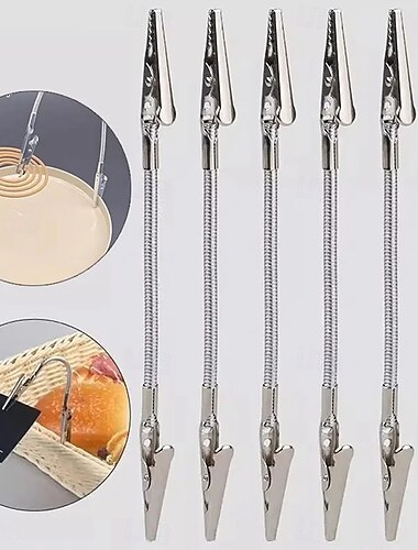  3/6 Stück, doppelköpfige Metallklemme, Krokodilklemme für Moskitospiralen, biegsame Werbeetikettenklemme, Klemme für Duftlampen