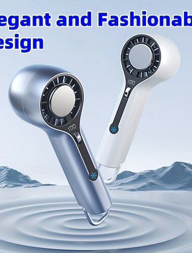  Bærbar håndholdt vifte, leverer kjølig luft, turbinbladdesign, med iskjølende effekt, oppladbar personlig minivifte, ultrakompakt og kraftig mini elektrisk vifte for både utendørs og innendørs bruk