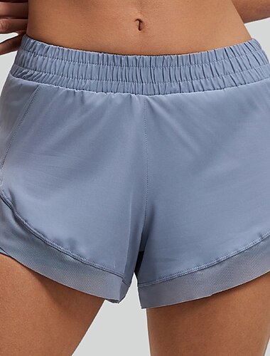  Dames Korte broek Zomer korte broeken Casual korte broek Actief Vakantie Modieus Korte Medium Taille Effen Kleur Zak Elastische tailleband Comfort Zacht Ademend Micro-elastisch Streetwear Hardlopen