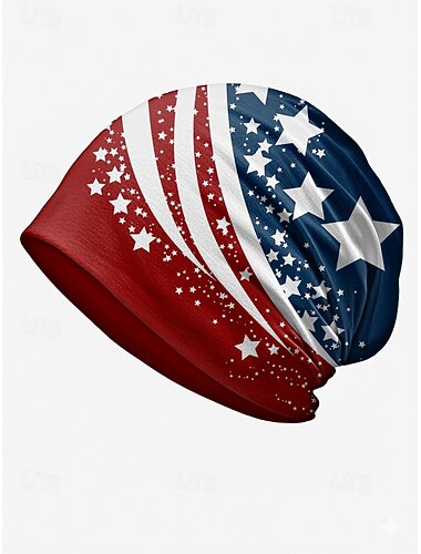  Damesmuts van polyester met print, multifunctionele nekwarmer, ter ere van het 250-jarig bestaan van Amerika en Onafhankelijkheidsdag, geschikt voor op reis en als casual kleding voor dagelijks gebruik.