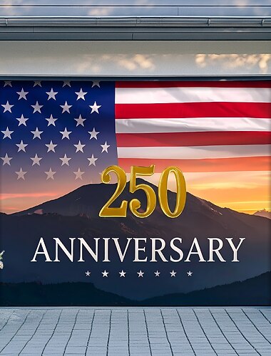  4. Juli 2026 250. Gedenktag Wandteppich Banner Garagentor Abdeckung Adler Amerikanische Flagge 3D Druck Moderne patriotische Party Shooting Hintergründe Geschenk Wohnkultur