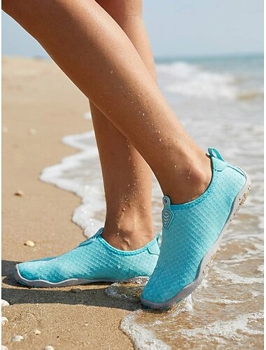 Blauwe, waterdichte, sneldrogende waterschoenen voor dames, ademende, lichtgewicht en antislip outdoorsneakers voor wandelen, strand, surfen en riviertochten. &wandelavonturen