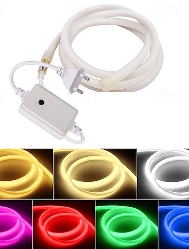  LED-Neonlicht, flexibel dimmbar, 220–240 V Wechselstrom. &wasserdichter Neon-LED-Lichterketten-Controller zur Dekoration