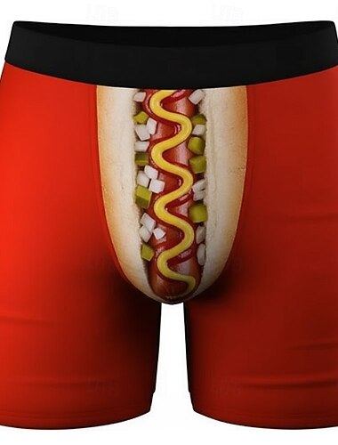 Herre Nyhet pølse Elastiske boksershortser Badeshorts Boxer badeshorts Morsom Avslappet Hjem Strandferie Elastisk midje Fukttransporterende Pustende undertøy Designer Klær