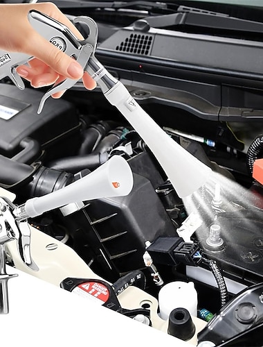  Luchtreinigingspistool voor auto-interieur, hogedruk pneumatisch pulsreinigingsgereedschap met borstelmondstuk, metalen blaaspistool voor het reinigen van autostoelen, dashboard en tapijten,