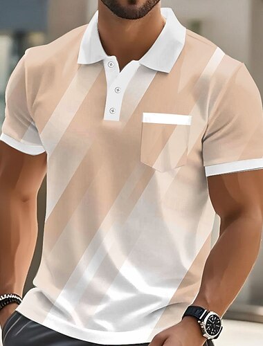  Ανδρικά Γεωμτερικό Μπλουζάκια πόλο Κοντομάνικο Μπλουζάκια πόλο Πουκάμισα με γιακά Business Casual ΕΞΩΤΕΡΙΚΟΥ ΧΩΡΟΥ Ένδυση γυμναστικής και άθλησης Καθημερινά Ρούχα 3D εκτύπωση Κουμπιά Ανοιξη καλοκαίρι