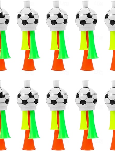  10 pezzi di corno vuvuzela per partite estive di calcio, mini corno di plastica ad alto volume per tifosi di calcio, bambini, eventi sportivi, feste &carnevali