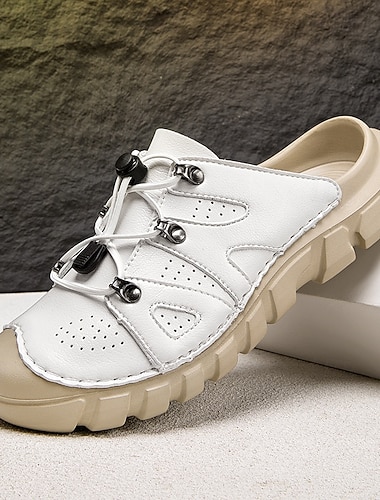  menns hvite fiskersandaler lukket tå utendørs sandaler justerbar spenne komfort casual sko for reise, sommerferie, friluftsliv, daglig bruk og avslappet casual stil