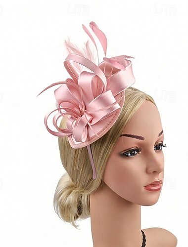  Fascinator Stoff Hochzeit Geburtstag Elegant Vintage Niedlich Mit Feder Bänder Kopfschmuck Kopfbedeckung