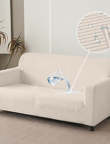  Wasserabweisender Stretch-Sofabezug, Jacquard-Überzug, rutschfest, waschbar, Möbelschutz, haustierfreundlich für Wohnzimmer