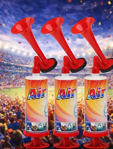  3 clacson ad aria portatili, mini corno da tifo per tifosi di calcio, pompa a pressione manuale, rumoroso, per eventi sportivi, canottaggio, feste &celebrazioni