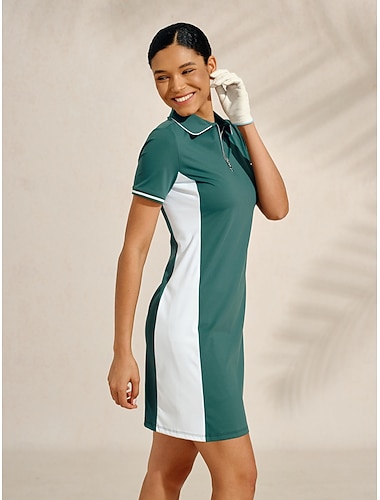 Naisten golf mekko Vihreä Lyhythihainen Hameet Naisten Golfasut Vaatteet Asut Vaatteet