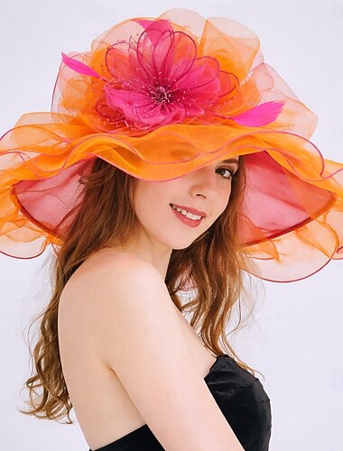  Derby Chapeau Chapeau d'église Chapeau Kentucky Derby Dame Noble Déguisement Femmes Derby Foulard Festival des courses hippiques Adulte Chapeau Printemps & Été